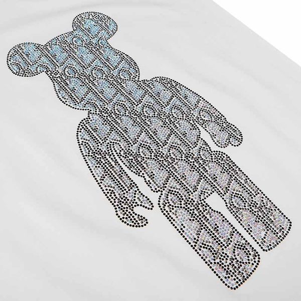 

new arrival womens designer t-shirts fashion brand bear print sports casual shirts luxury womens clothing tees black white s-2xl