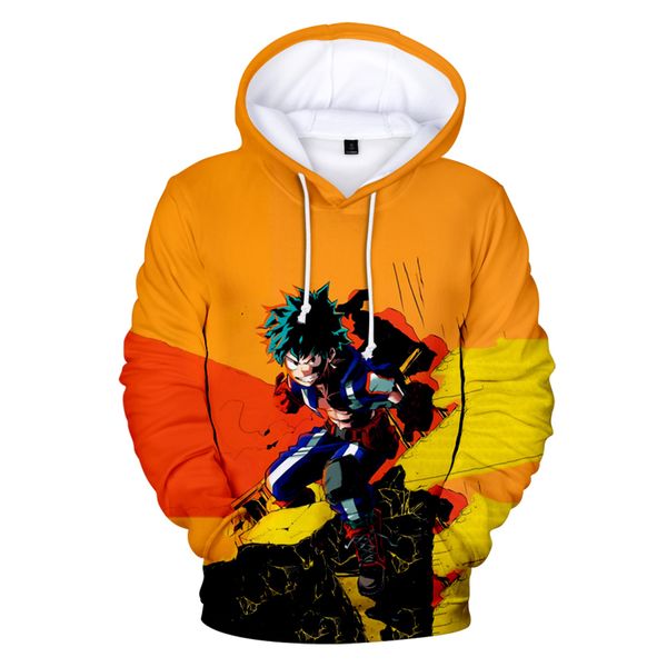 

new 3d anime hoodies my hero one's justice z pocket hooded sweatshirts 3d caroon children hoodies pullovers boys/girls clothes, Black