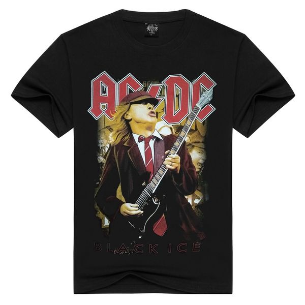 

20ss new fashion stereo printing acdc band cotton crewneck rock sports 3dt-shirt, White;black