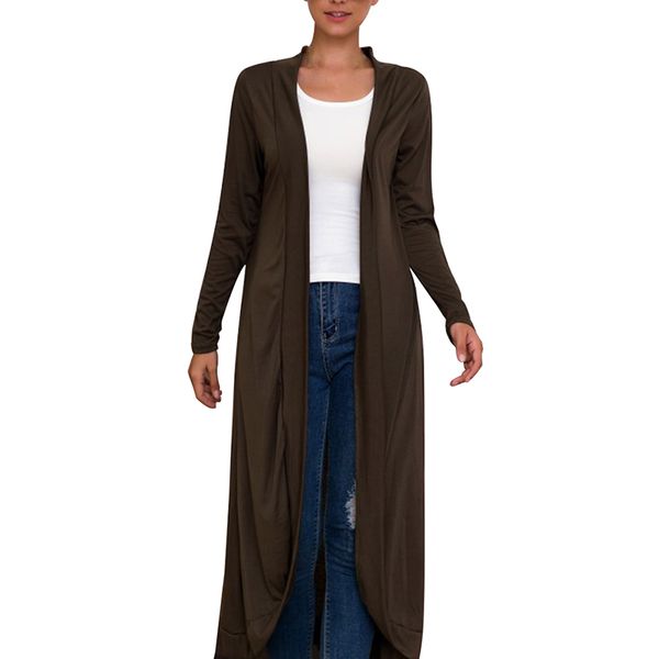 

retro cardigan jacket slim fall/winter new casual jacket solid color long slim long sleeve cardigan commuter coat, Tan;black