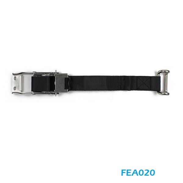 

ratchet buckle over center buckle strap with flat hook