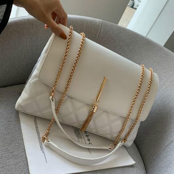 

designer retro women chain big tassel handbags women shoulder bags luxury pu leather crossbody bag large tote lady purse new/44