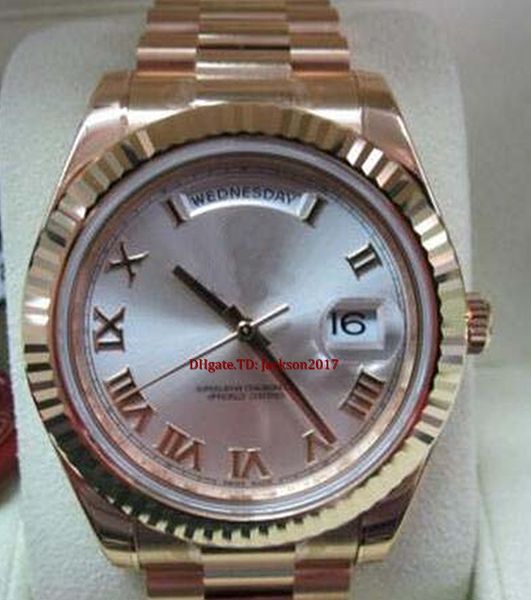 

christmas gift mens watch ii 218238 president solid 18k yellow gold 41mm silver roman new with box, Slivery;brown