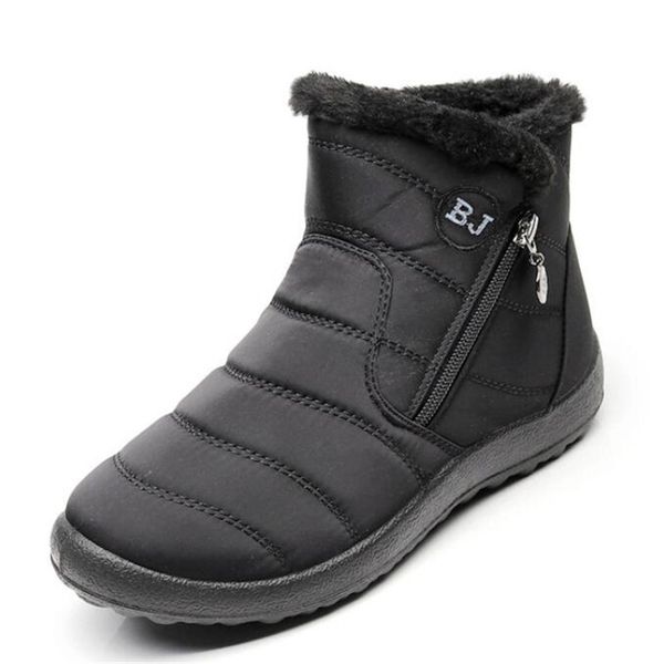 

Autumn and winter new snow boots women's tube thick plush waterproof cotton boots side zip large size women boots 35-43