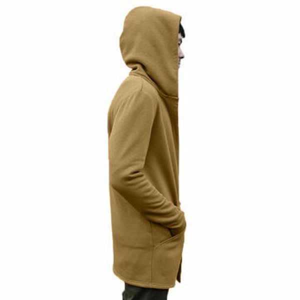 

ishowtienda men coat jacket cardigan long sleeve outwear splicing hooded solid trench male coat outwear moleton masculino #w35, Black