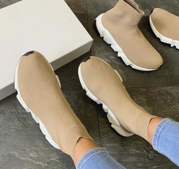 

beat designer sneakers en maille stretch speed trainer black tan men speed mid-trainer sock sneakers casual shoes runners shoes