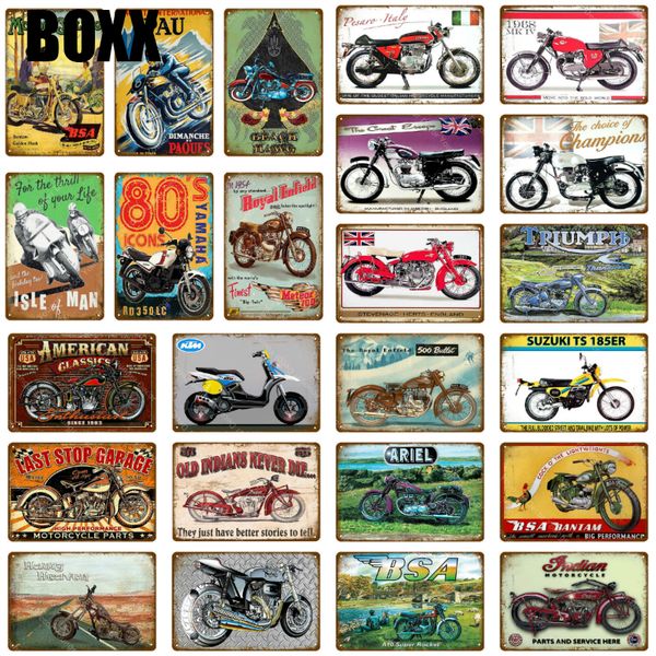

american italy england classics motorcycles metal tin signs vintage wall poster for pub bar garage club home decor sticker