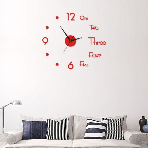 

room diy decor/modern creative number english 3d mirror surface wall clock sticker home office /home & living,stickers,modern