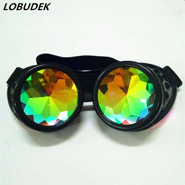 

sparkly crystals glass laser glasses round sunglasses men women punk style nightclub dancer singer stage performance accessories, White;black