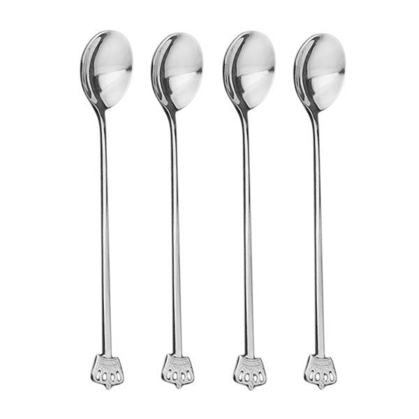 

4pcs long handle stainless steel tea coffee spoon soup spoons