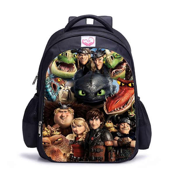 

16 inch anime dragon kids backpack children school bags for boys girls orthopedic child bookbag knapsack mochila