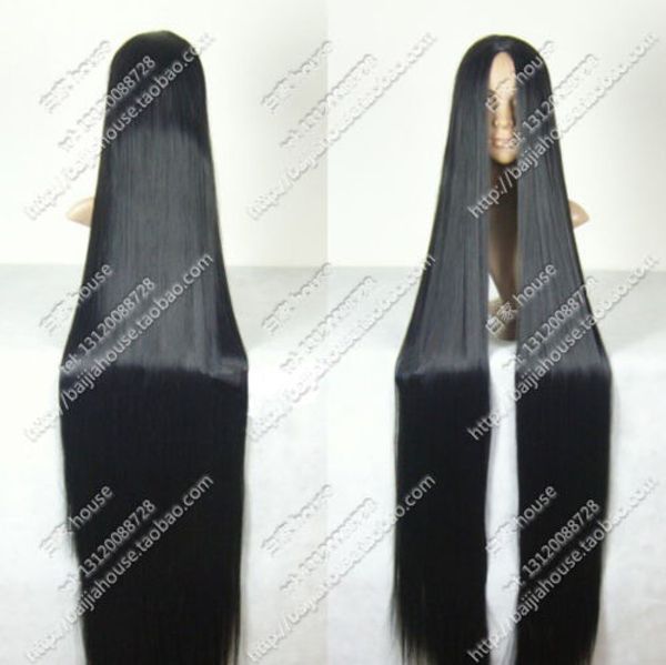 

nwe wig cosplay wig 78'' 200 cm center part bang long black hair