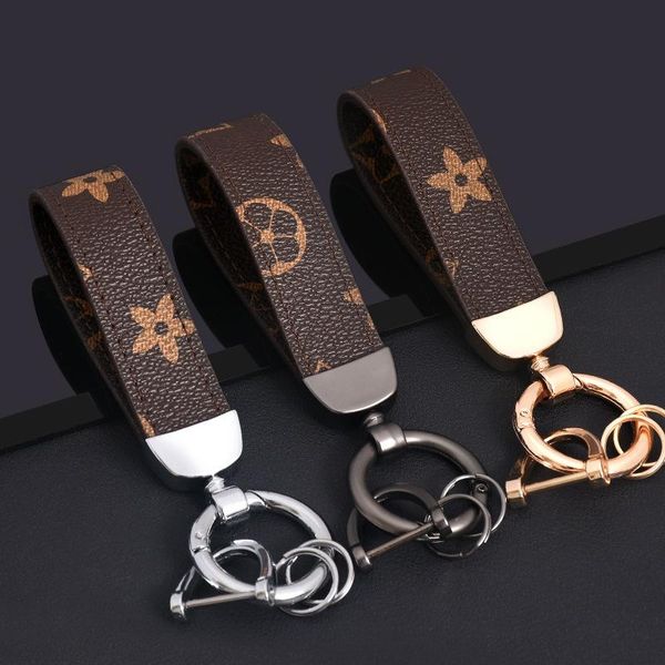 

leather key chain pocket car bag key ring clip ring fashion keychain ladies men's handmade accessories gift new, Slivery;golden