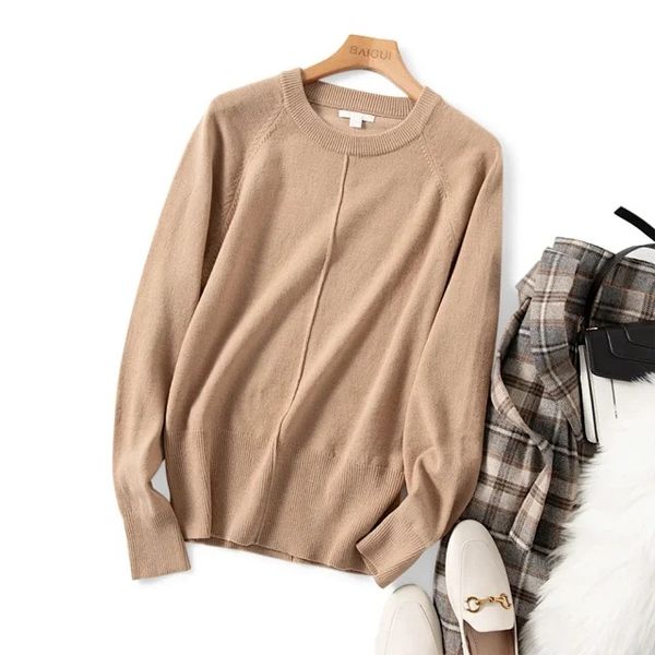 

women sweater early spring new loose vertical stitching round neck knitted sweater, White;black