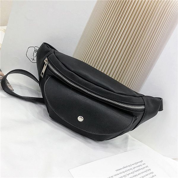 

ljl-waist bag female belt fashion waterproof chest handbag ladies waist pack belly bags purse(black