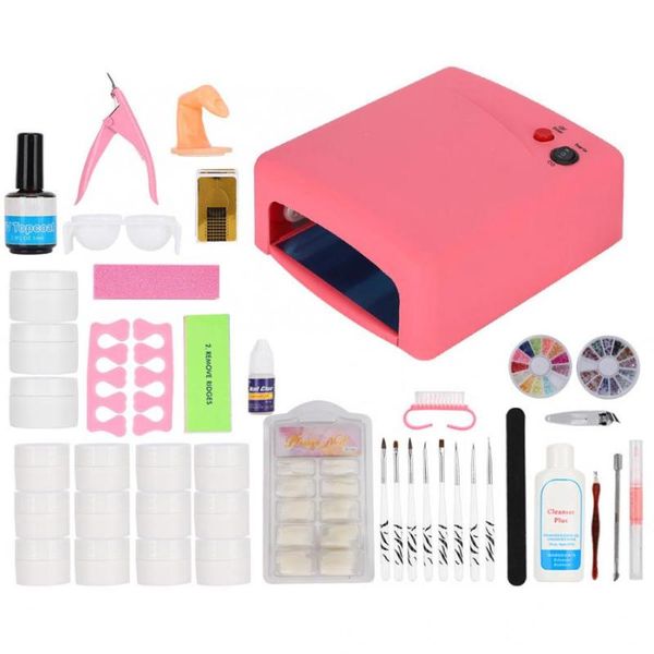 

acrylic nail kit uv nail gel polish art curing lamp art acrylic powder manicure set kit extension