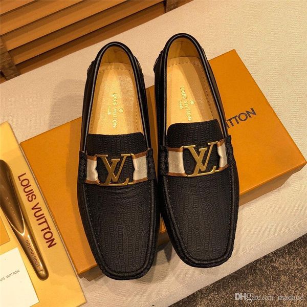 

20ss big size 46 luxury italian shoes fashion men autumn casual dress loafers genuine leather design unique business moccasins yetc3, Black