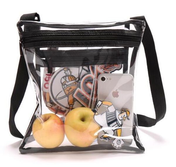 

19 the new clear crossbody purse bag for sports of man approved clear shoulder tote bag. stadium approved for sports events on sale, Black;white