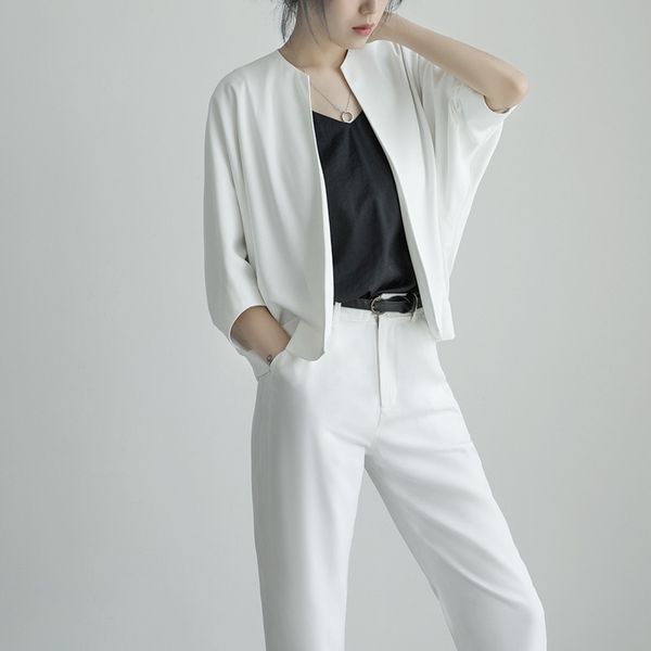 

2019 new loose coat ivory white temperamentl round neck cardigan temperament 59096 -02, Tan;black