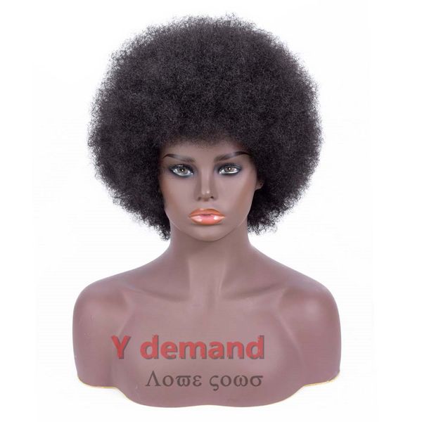 

fashion afro kinkly curly wigs synthetic wig for black women natural color high temperature fiber in stock