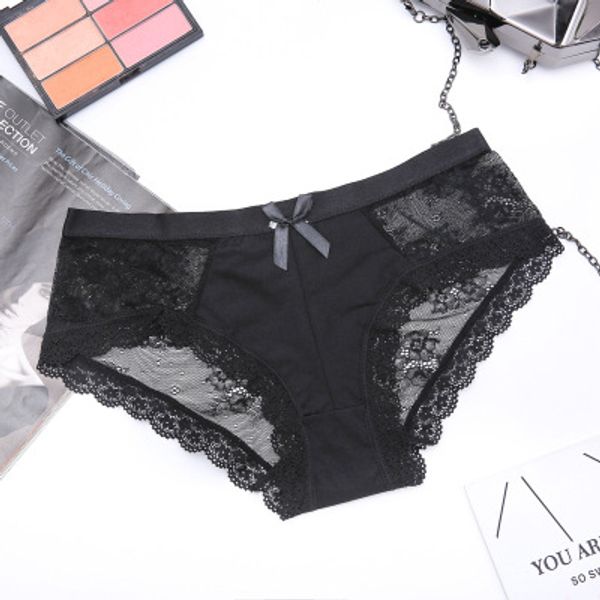 

women designer underpants female underwear temptation lace edge seamless hips low waist briefs fashion brand luxury new style sale, Black;pink