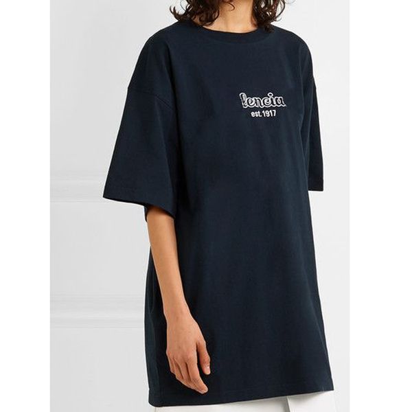 

19FW BLCG Логотип Вышивка Письмо Футболка Мужчины И Женщины Улица С Коротким Рукавом