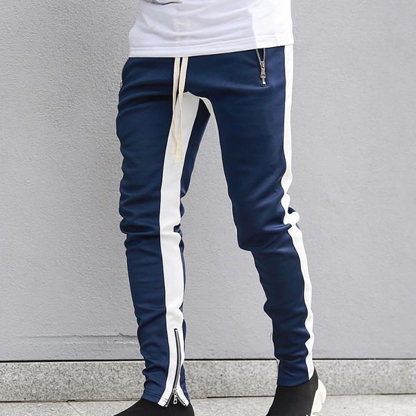 

mens joggers casual pants fitness men sportswear tracksuit bottoms skinny sweatpants trousers black gyms jogger track pants