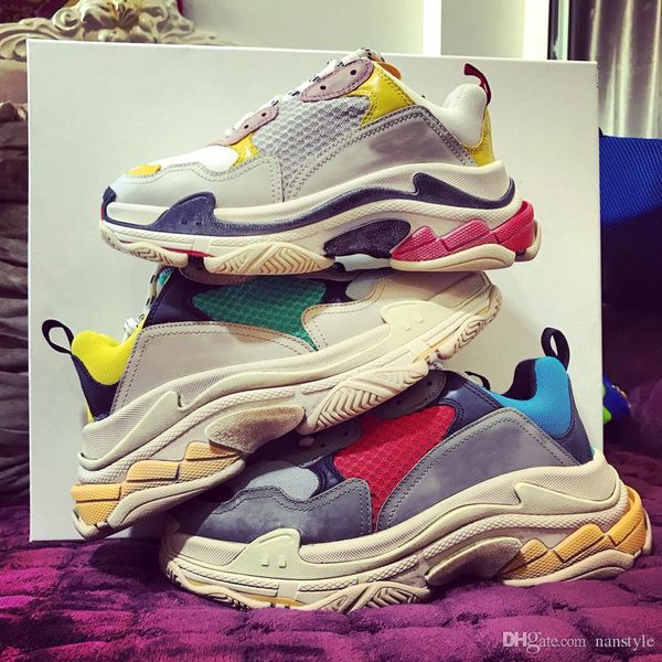 

2019 fa hion de igner luxury bl triple neaker for men women high heel running hoe old grandpa trainer outdoor ba ketball neaker