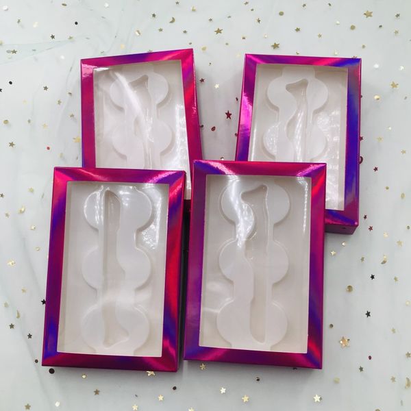 

3 pairs lash box purple holographic private label custom dramatic pretty color