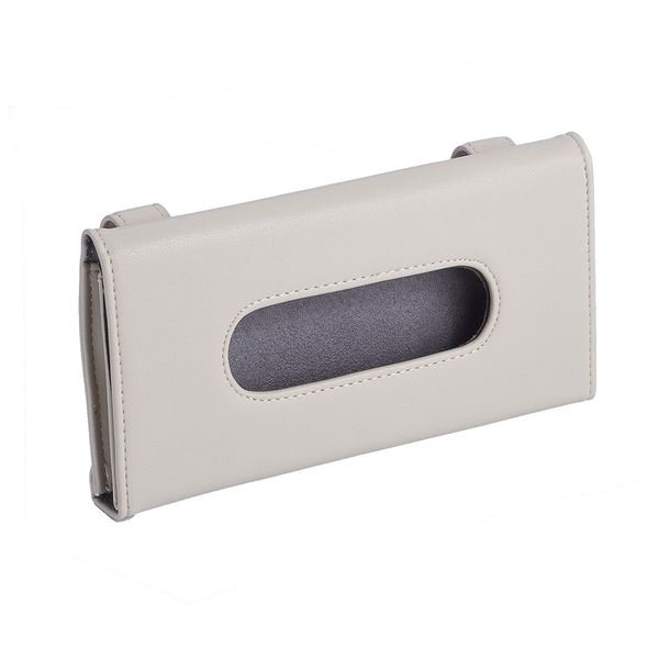 

car sun visor pu leather holder tissue box hanging type tissue box case auto clip holder paper case