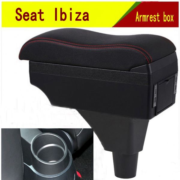 

for seat ibiza armrest box central store content storage box armrest with cup holder ashtray usb interface