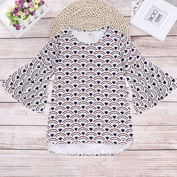 

2019 fashion dresses for baby girls spring flare sleeve stripe print princess dress casual loose dress roupa menina, Red;yellow