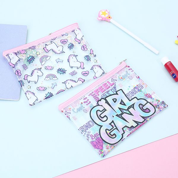 

sequins makeup large bag cartoon pencil pvc girls glitter and new waterproof envelope japanese korean-style
