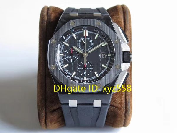 

sport chronograph mens watch v2 cal.3126 automatic carbon fiber caes ceramics 316 stainless steel wrist watch with brand box fast express, Slivery;brown