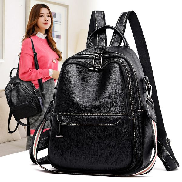 

the first layer of leather shoulder bag 2020 new fashion korean leather shoulder bag ladies multi-purpose backpack
