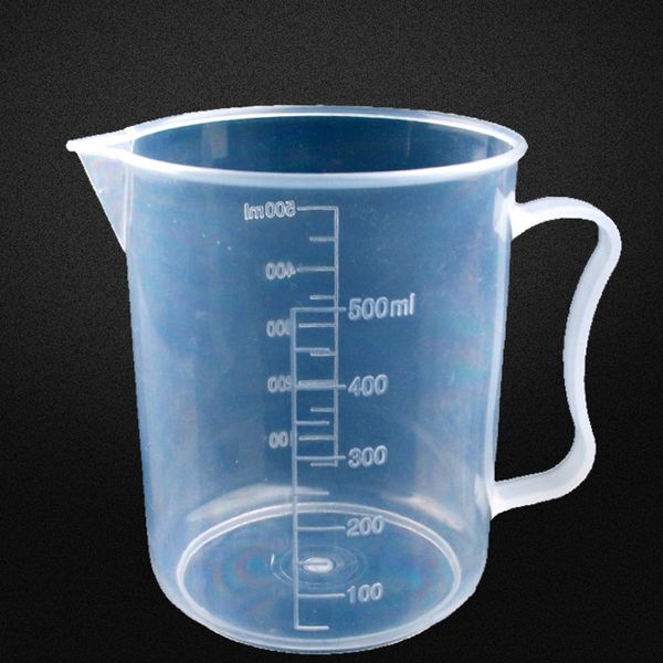 1000ml laboratório de laboratório plástico graduado copo de medição com punho doméstico cozinha cozinhar ferramenta atacado