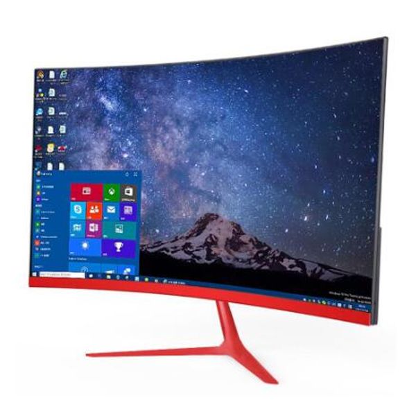 

hugon 24 inch 27 inch led/lcd curved screen monitor 75hz hd gaming 22/23.8" inch computer flat panel display vga/hdmi interface