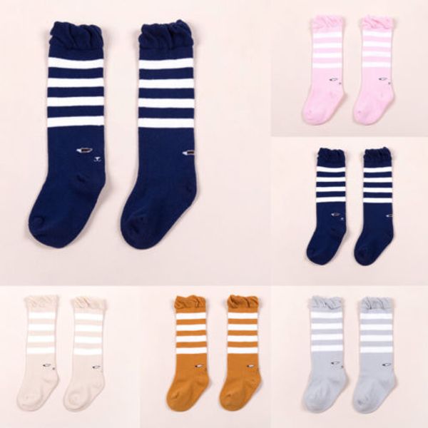 

cute toddler kids baby girl boy stocking fashion new knee high long soft warm stockings pantyhose cotton striped stockings 0-5 y
