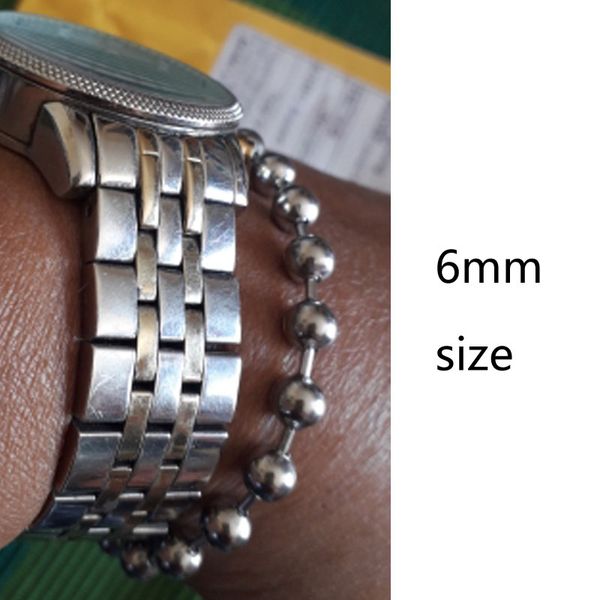 

silver color stainless steel bead chain big ball punk large 6mm / 8mm ball chain bead bracelet for women pulsera mujer, Golden;silver