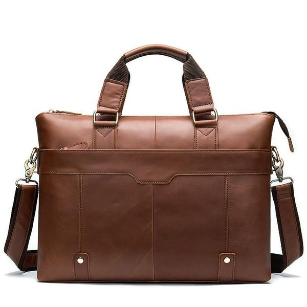 

2020 mens handbag business casual bag cow leather male business large capacity briefcase mens tote bags brown