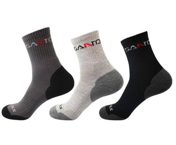 

sports socks men's outdoor hiking riding hiking sports thick dry and deodorant sports socks, Black