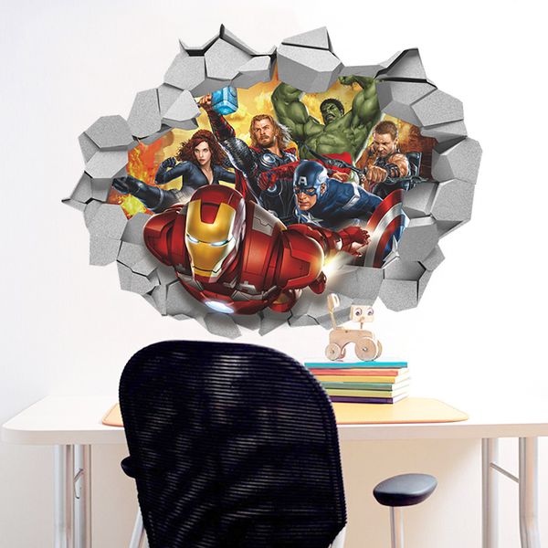 Grosshandel 60 45 Cm Avengers Wall Poster 3d Wallpaper Gebrochene Wand Avengers Tv Hintergrund Dekoration Entfernbare Wohnkultur Wandaufkleber Von