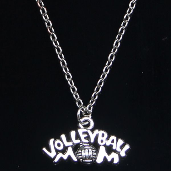 

20pcs new fashion necklace 13x23mm volleyball mom silver pendants short long women men colar gift jewelry choker