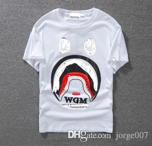 

mens модельера тенниска улица мода мультфильм хлопок шея мужчина и женщины пара моделей тонких рыхлые короткие рукава, White;black