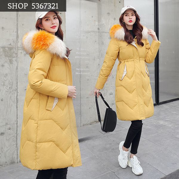 

cotton woman 2019 winter self-cultivation joker thickening heavy seta lead down cotton woman keep warm loose coat, Black