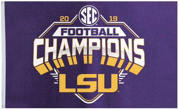 2020 Lsu Tigers 2019 Sec Champions Flag Banner From Kc Flag
