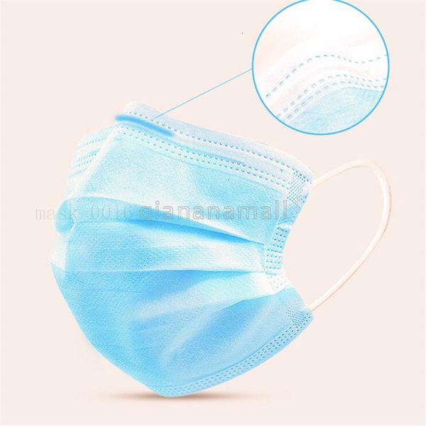 

50pcs на складе box р 1pcs одноразовая маска dust 3 слойного ear loop р 1pcs одноразовый рот маска пыли самостоятельной маски w elastic сине