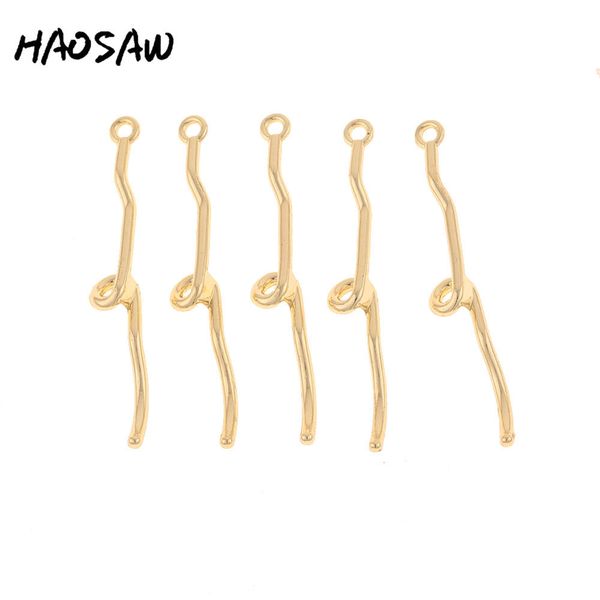 

haosaw 6*44mm 6pcs/lot long bowknot charm/smooth charm jewelry/hand made earring findings/jewelry charm/earring diy charms, Bronze;silver