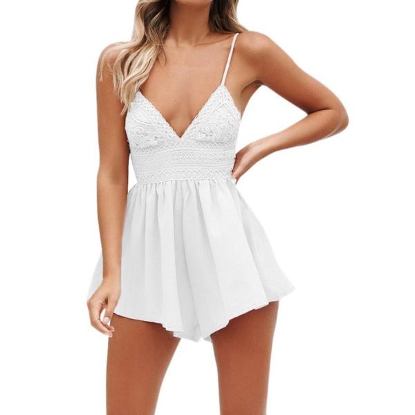 

women summer playsuit bowknot backless mini jumpsuit evening party beach jumpsuit elegant beach holiday jumpsuits overalls, Black;white
