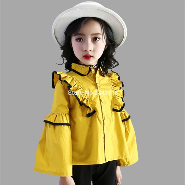 

abesay autumn blouse for girls long sleeve blouses for girls in school casual blouse girl teen spring kids clothing 4-12 years, White;black